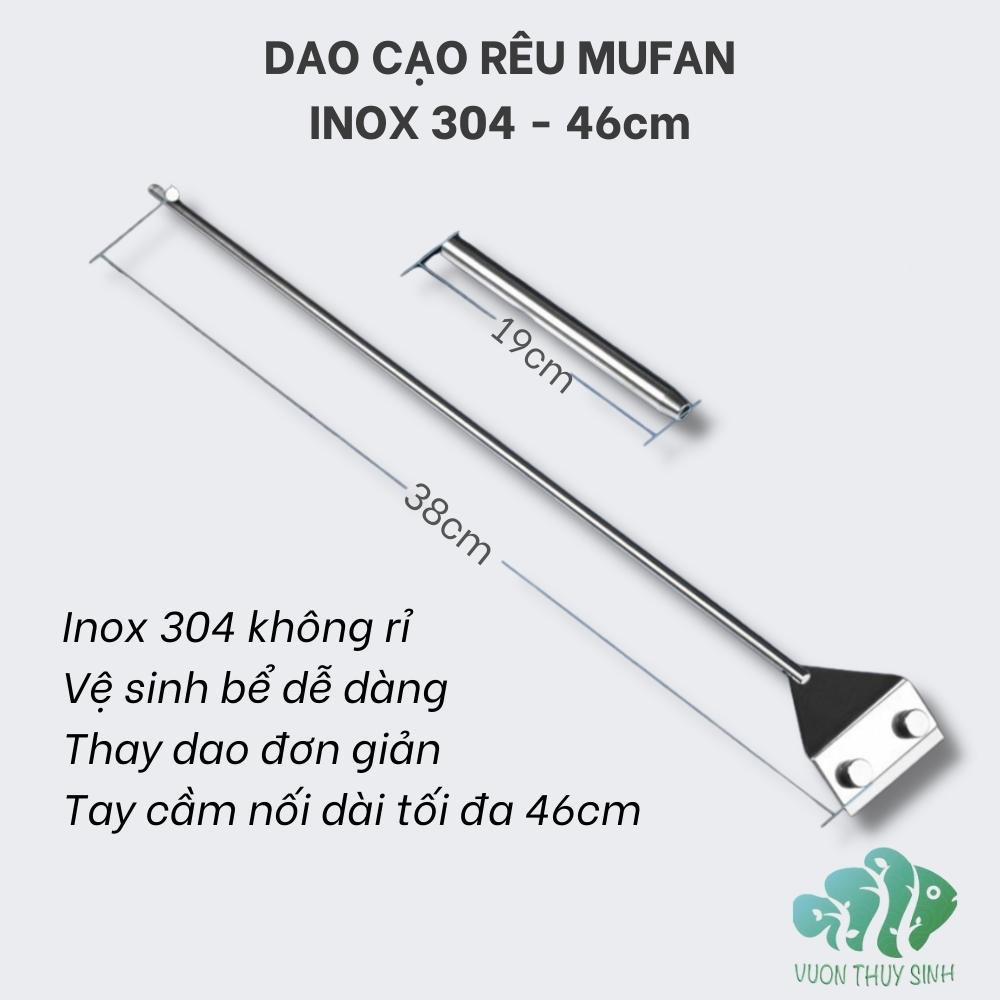 Dao cạo rêu bể cá inox 304 MUFAN loại bỏ rêu hại bám kính, vệ sinh bể thủy sinh hiệu quả