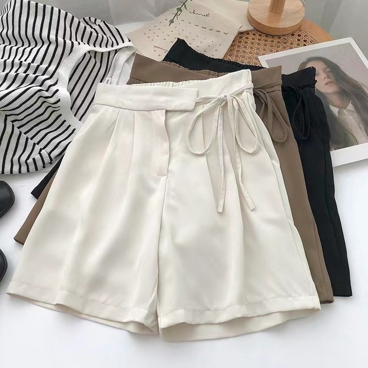 Quần short ống rộng buộc dây Xiaozhainv thời trang size m-2xl 3 màu lựa chọn cho nữ