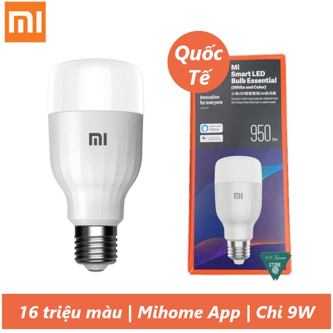 Bóng đèn thông minh Xiaomi Bulb Essential 16 TRIỆU MÀU -Bóng đèn LED thông minh Xiaomi MJDPL01YL