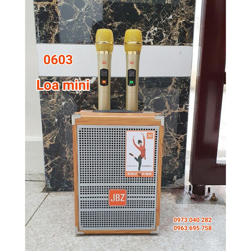 loa kéo chính hãng JBZ 0603 bas 16 2 míc ko dây tần số UHF