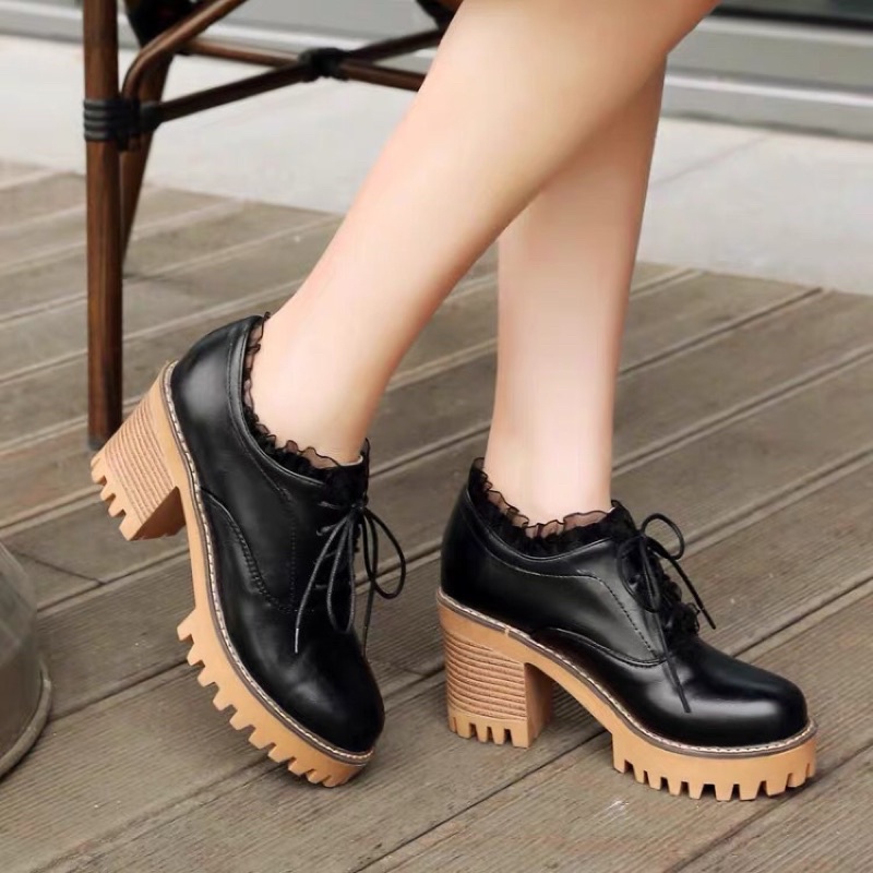 Bốt nữ siêu cao cổ buộc dây kết hợp khoá kéo Cao Cấp 1900 - boots cổ cao thời trang Hàn Quốc [KÈM VIDEO]