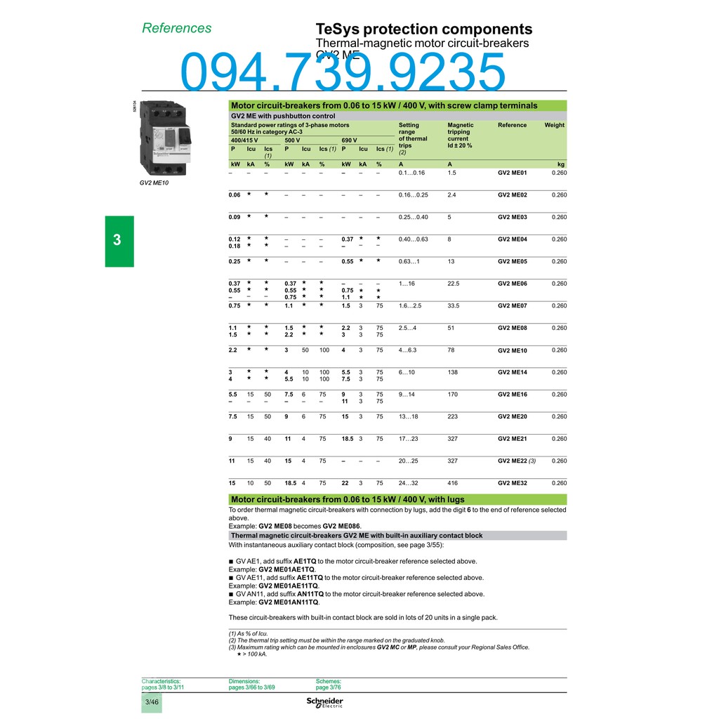 Aptomat Bảo Vệ Đông Cơ Schneider - GV2ME05