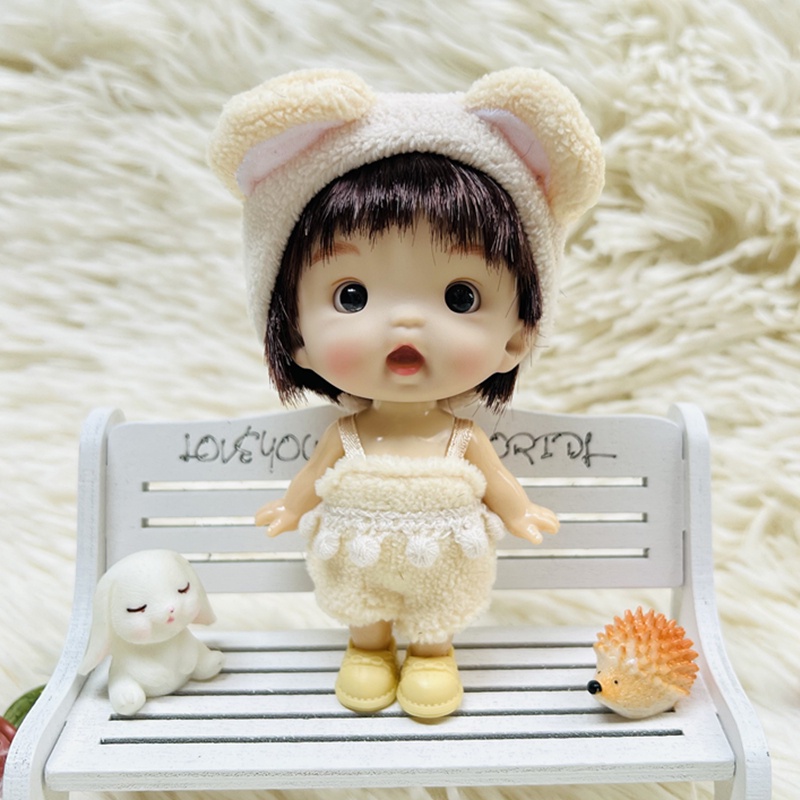 Búp Bê Đồ Chơi Mini 1 / 12 10CM Mắt Xanh Lam Trang Trí Dễ Thương