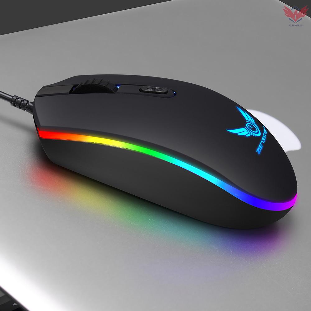 ZERODATE S900 Computer Gaming Mouse 1600DPI 4 Buttons RGB LED Backlight Optical Ergonomic Mouse USB Wired Mice for PC