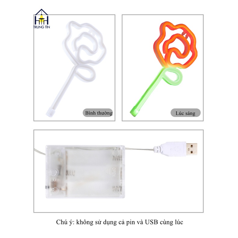 Đèn LED chữ NEON nhiều mẫu trang trí DECOR phòng ngủ , quán ăn , nhà hàng , sân khấu hộp PIN + USB