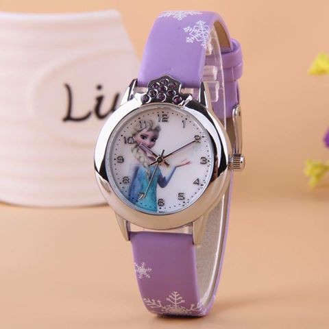Đồng hồ công chúa elsa màu tím cho bé gái, Đồng Hồ Trẻ Em Elsa Anna Đồng Hồ Trẻ Em