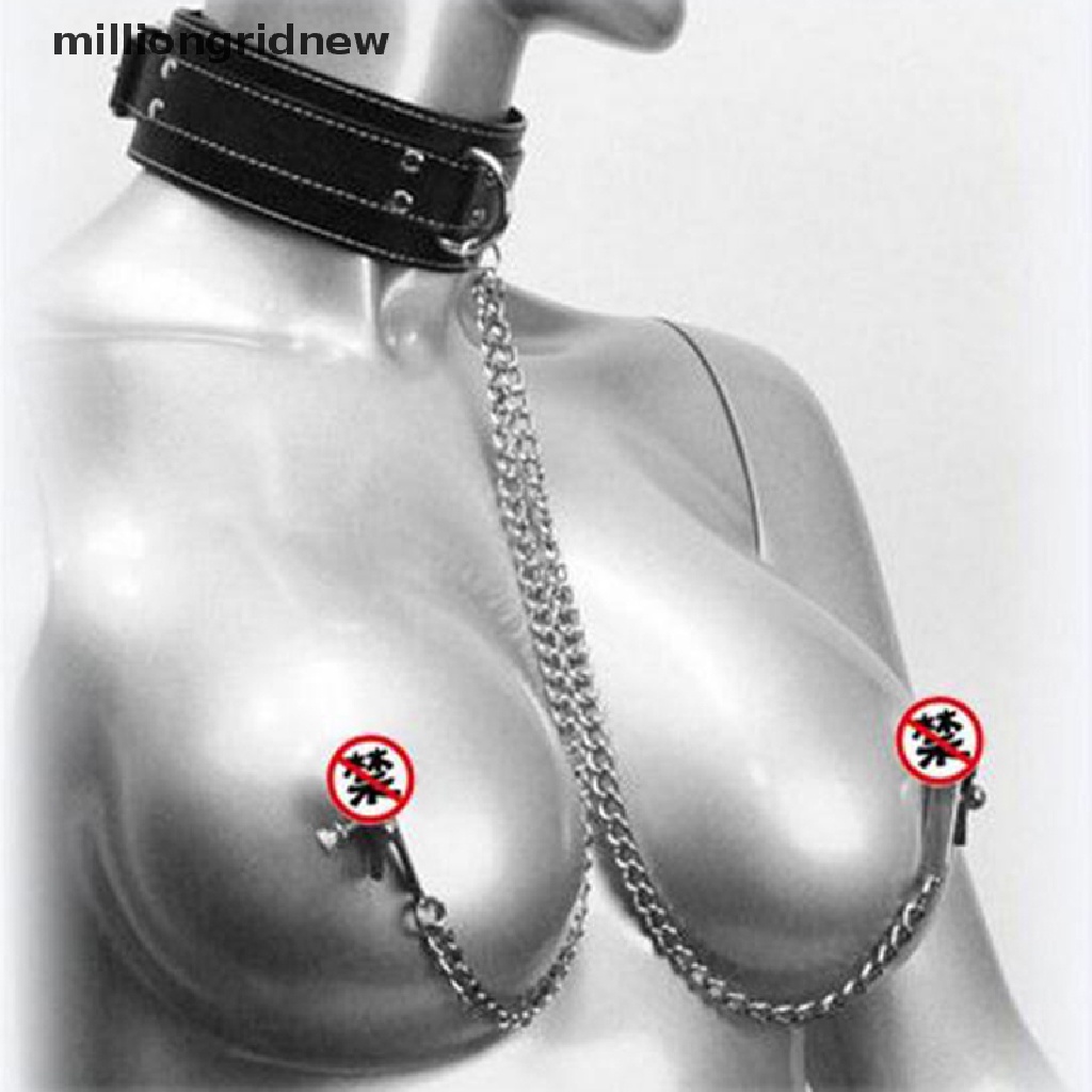 Vòng Cổ Choker Da Với Kẹp Ngực Kẹp Ngực Đồ Chơi SM Sex