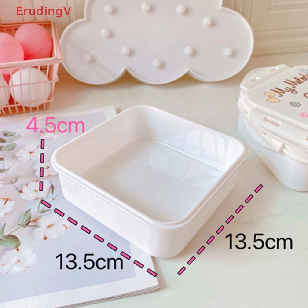 [ErudingV] Hộp Đựng Thức Ăn Trưa Hình Vuông Có Khóa Cài Kín Trái Cây Cho Học Sinh [Mới]