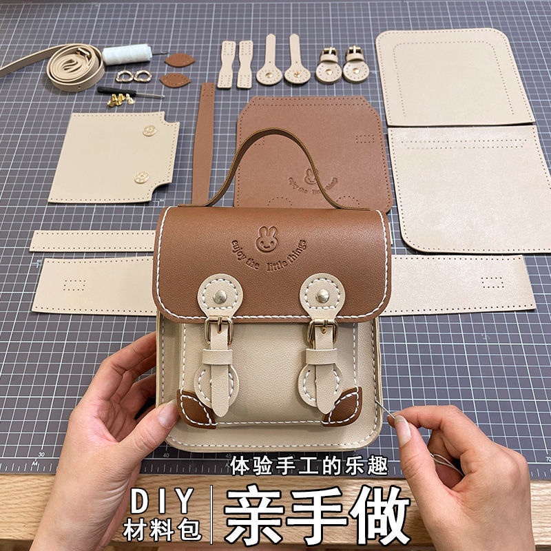 Bộ vật dụng may tay túi đeo chéo dáng vuông nhỏ thời trang 2021 DIY