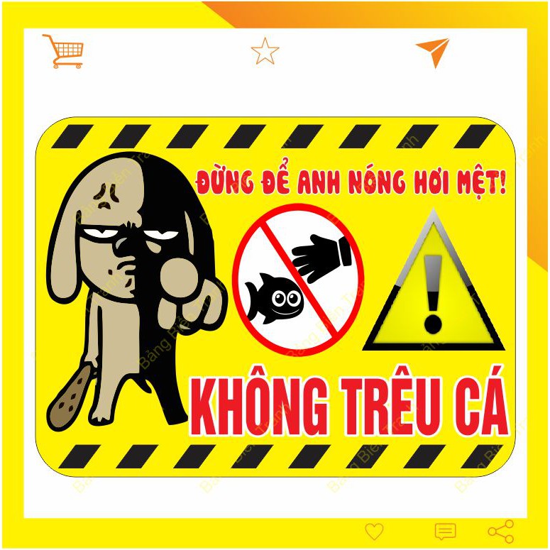 Tranh bể cá tem dán cảnh báo hài hước mã KTC - Phụ kiện thủy sinh | PetVn.shop