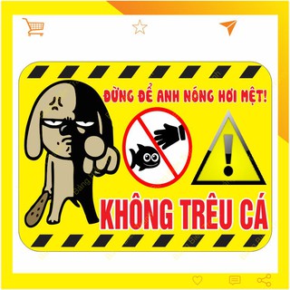 Tranh bể cá tem dán cảnh báo hài hước mã KTC