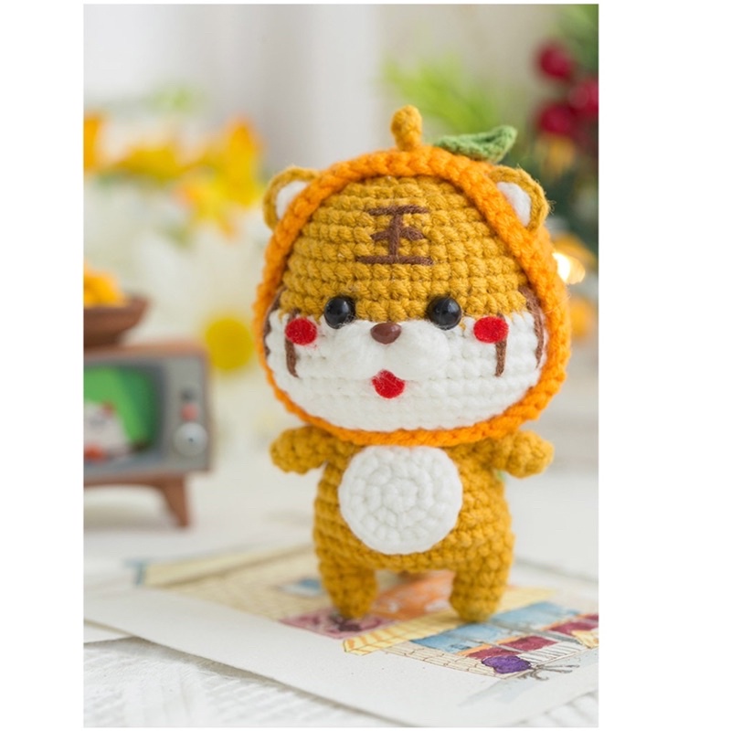DIY Gói Nguyên Liệu Móc Len Bộ Tứ Cánh Cụt 🐷 🐯🐧 🐶 Shiba  Dễ Thương- Quà Tặng Handmade Tự Làm Ý Nghĩa