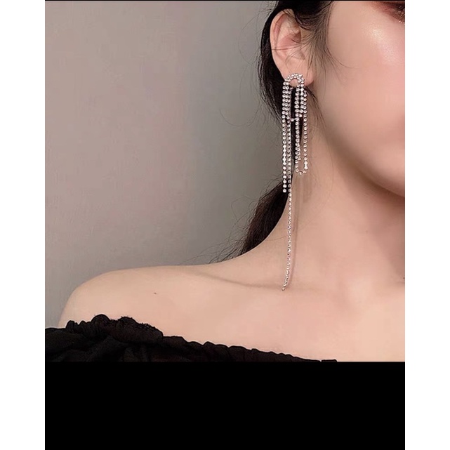 [ yoyopanda] Bông Tai Đính Đá Các Loại ( Hơn 40 mẫu)