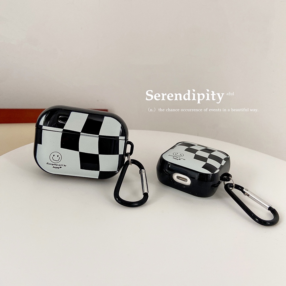 Ốp lưng cho AirPods Pro 2 1 ， thiết kế hình bàn cờ Hộp đựng mềm case Airpod