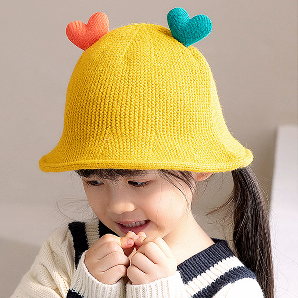 Mũ Beanie Dệt Kim Giữ Ấm Mùa Đông Họa Tiết Trái Tim Dễ Thương Cho Bé Trai Và Bé Gái