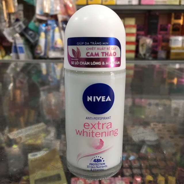 Lăn khử mùi Nivea Extra Whitening Trắng mịn mờ vết thâm chai 50ml