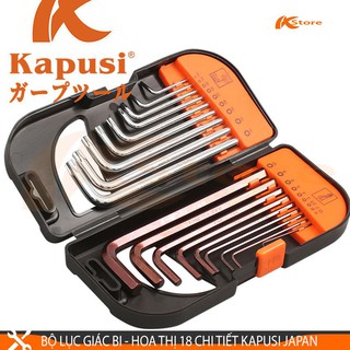 Bộ lục giác bi - lục giác hoa thị 18 chi tiết kapusi japan, lục giác chữ l