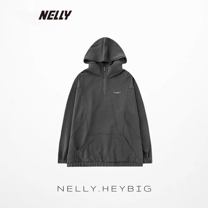 [sẵn] Áo hoodie nelly [5968] chất da cá dáng unisex form rộng 69