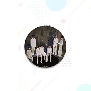 Gương Mini BTS in hình và chữ kí các thành viên gương tròn hai mặt