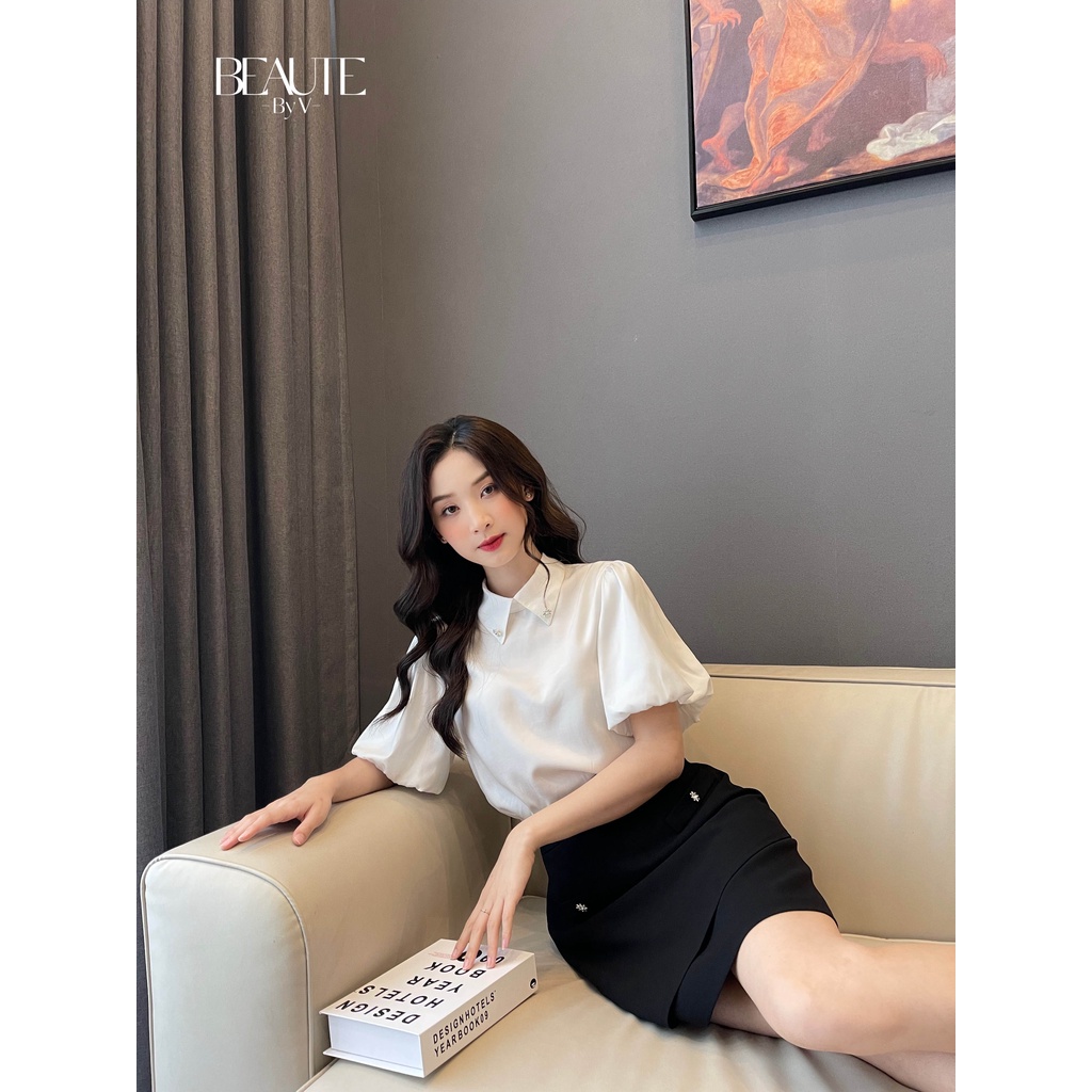 BEAUTEBYV - Áo sơ mi nữ đính đá tay bồng Gem | BigBuy360 - bigbuy360.vn