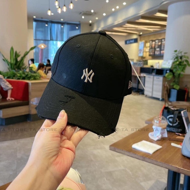 Mũ Lưỡi Trai Nón Kết Thêu Chữ NY Rách Tua Rua Chất Kaki Form Unisex Nam Nữ Phong Cách Cá Tính Hàng Loại Xịn