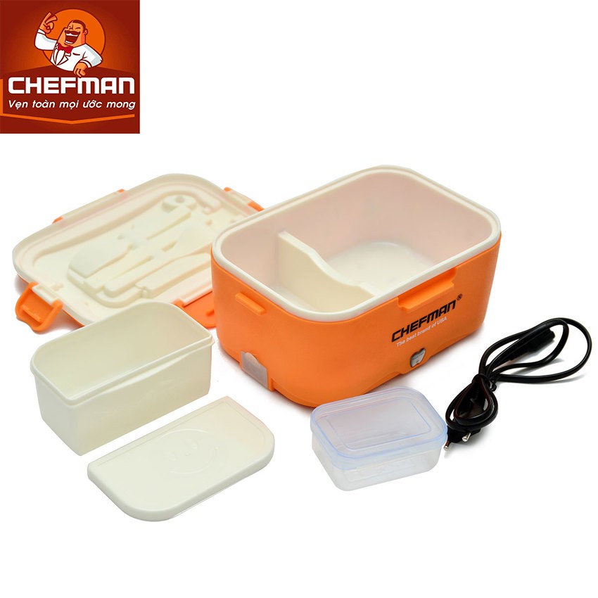 Hộp cơm hâm nóng Chefman CM 113i inox - Hàng chính hãng - Tặng kèm túi đựng hộp cơm