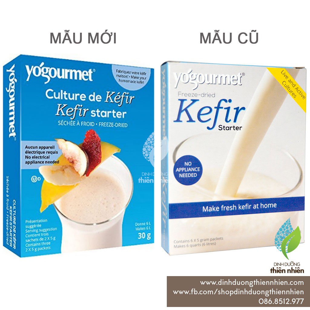 Men Kefir Làm Sữa Chua Yogourmet Kefir Starter, 6 gói/ hộp