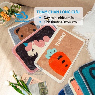 Thảm lau chân chống trượt hình thú 3d lông cừu cao cấp siêu mịn dài đẹp 40x60 Dreamhome