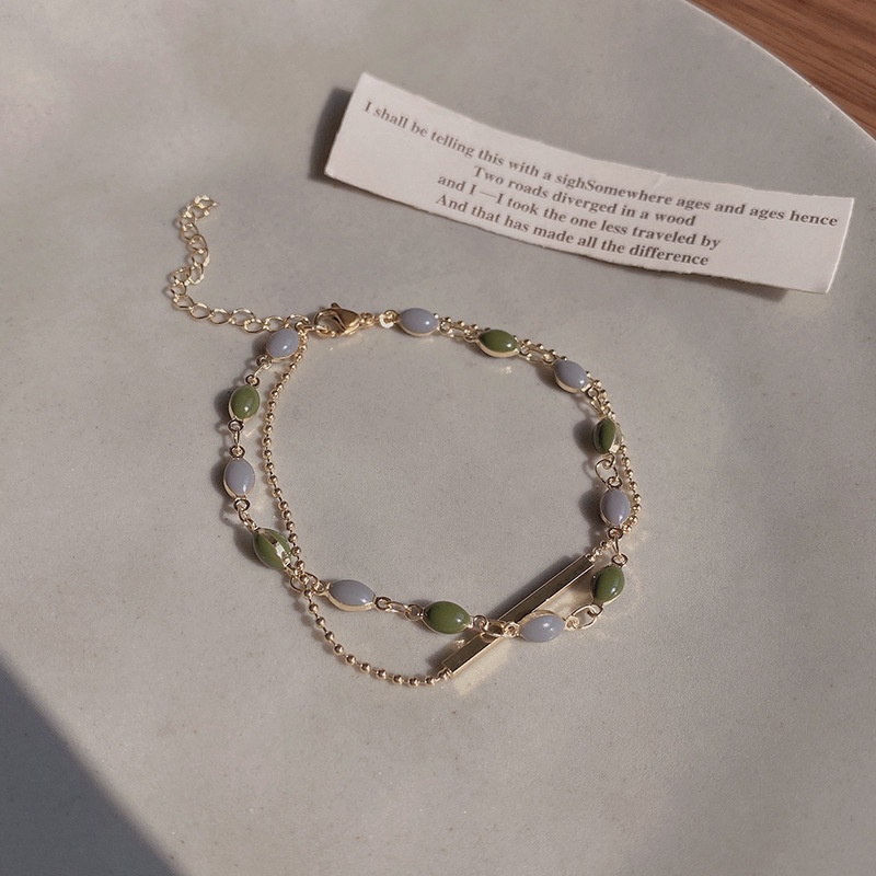 Vòng Tay Hai Lớp Phong Cách retro Thời Trang Cho Nữ