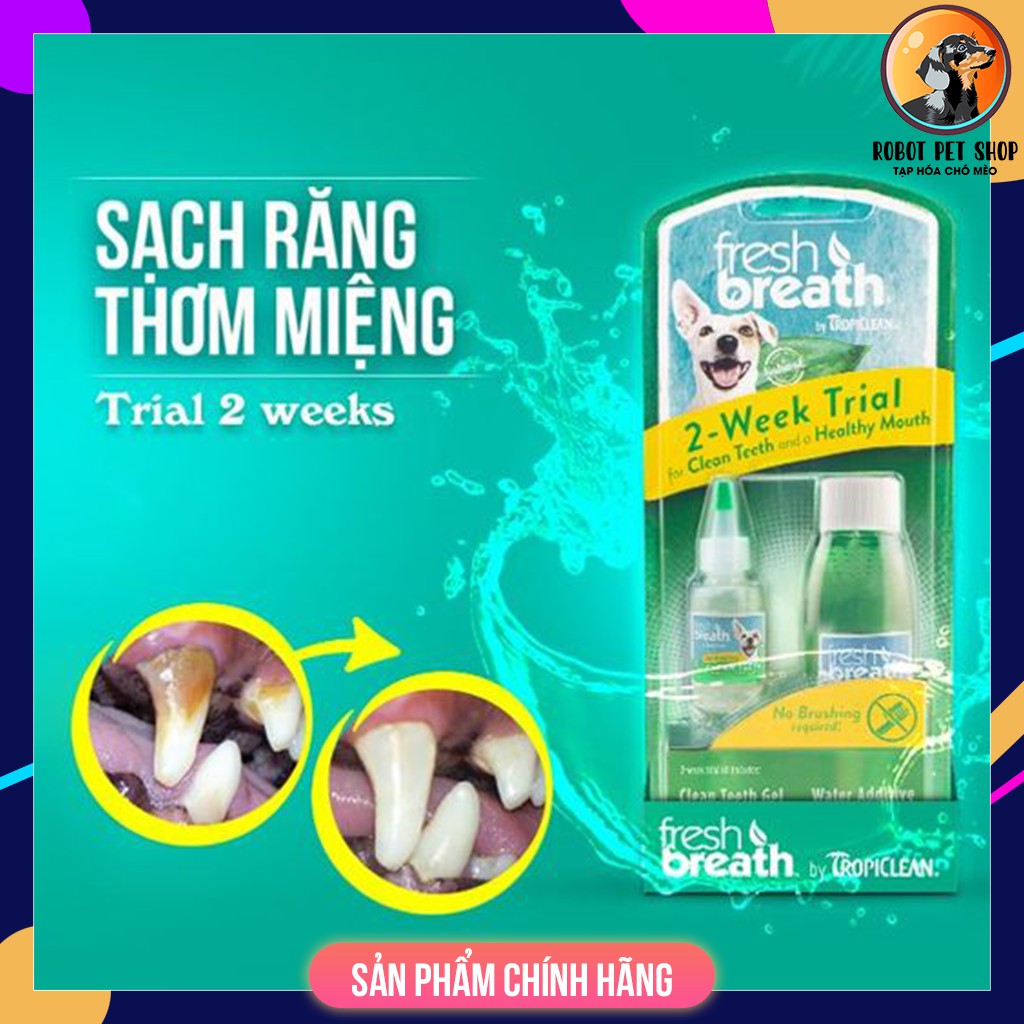 Bộ vệ sinh răng miệng cho chó dùng trong 2 tuần TROPICLEAN - ROBOT PETSHOP