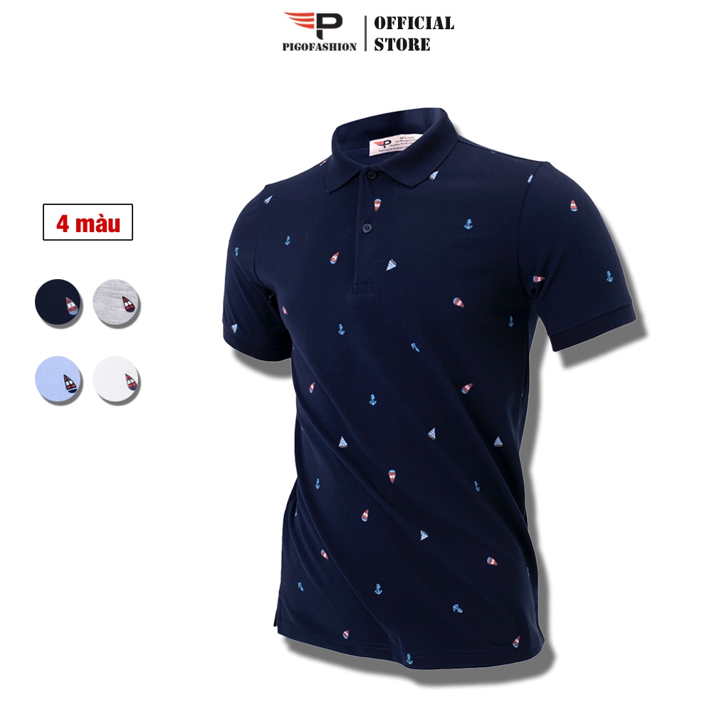 [Mã LTBAUAB19 giảm 7% đơn 99K] Áo polo nam có cổ in họa tiết nhiều màu SPMAHT01 thoáng mát form cơ bản - PigoFashion
