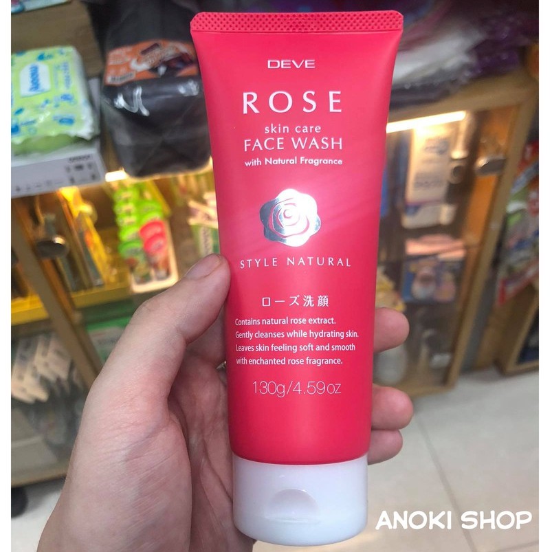 Sữa rửa mặt Kumano Deve chiết xuất Hoa Hồng 130g Rose Face Wash - Anoki Shop