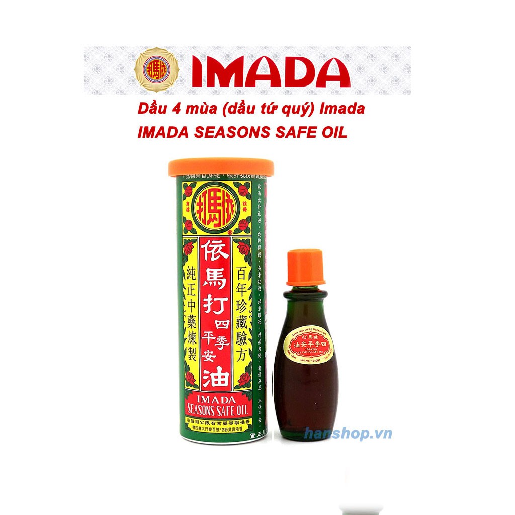 Dầu 4 mùa (dầu tứ quý) Imada Hồng Kông - 12ml