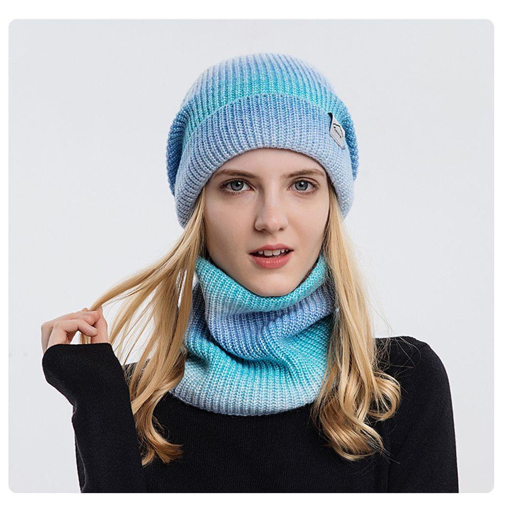 ME Set Mũ Len Kèm Khăn Choàng Cổ Dày Dặn Giữ Ấm