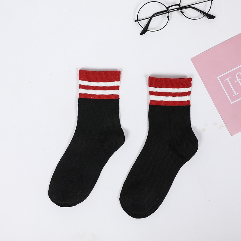1 Đôi Tất Cotton Kẻ Sọc Thời Trang Xuân Thu Cho Bé