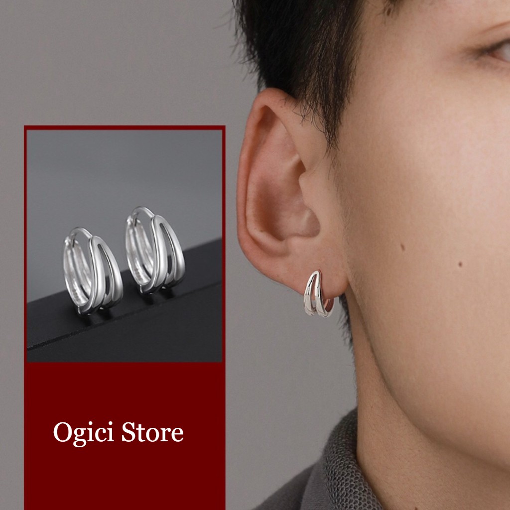 Bông tai, Khuyên tai nam nữ dáng tròn thời trang Niche cá tính phong cách Âu Mỹ, Độc đáo, Unisex, 1 chiếc