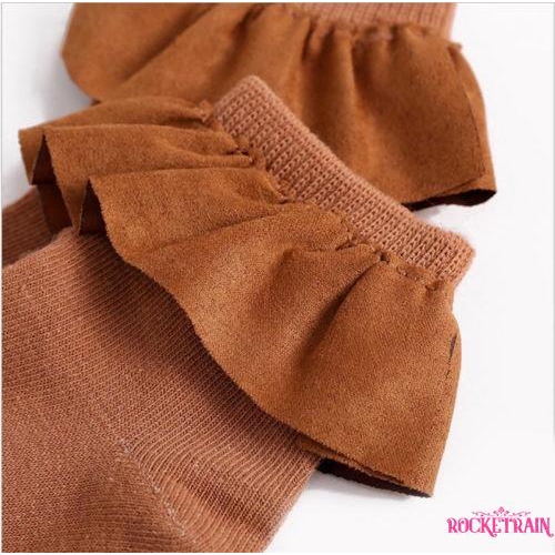 Vớ cotton phối ren chống trượt cho bé gái