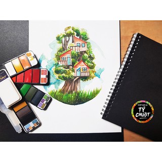 [ tychuotart ] Combo màu nước Superior 18 màu + sổ vẽ canson truyền thống