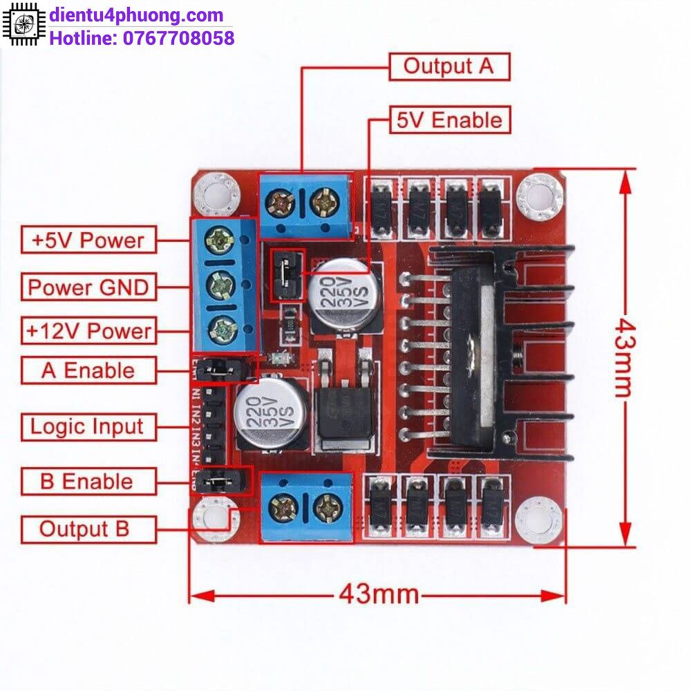 Module Điều Khiển Động Cơ L298N