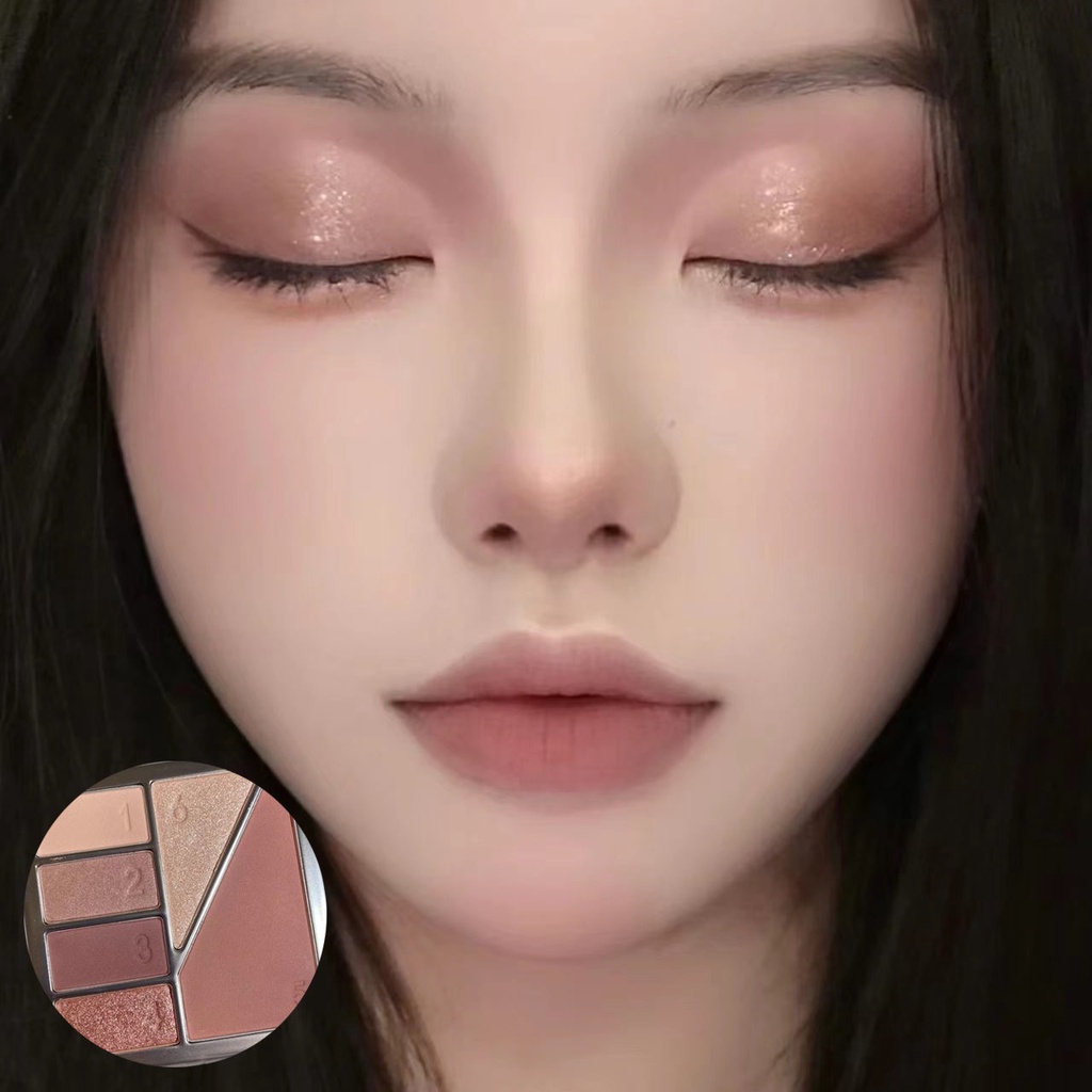 Bảng Phấn Mắt CALLCALL LING 6 Màu Sắc Hiệu Ứng Lì/ Ánh Nhũ Lên Màu Cực Chuẩn