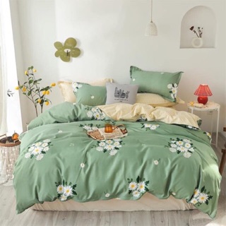 [Giá hủy diệt] Bộ chăn ga cotton poly 5 món (1 ga giường + 2 vỏ gối nằm + 1 chăn chần + 1 vỏ gối ôm)