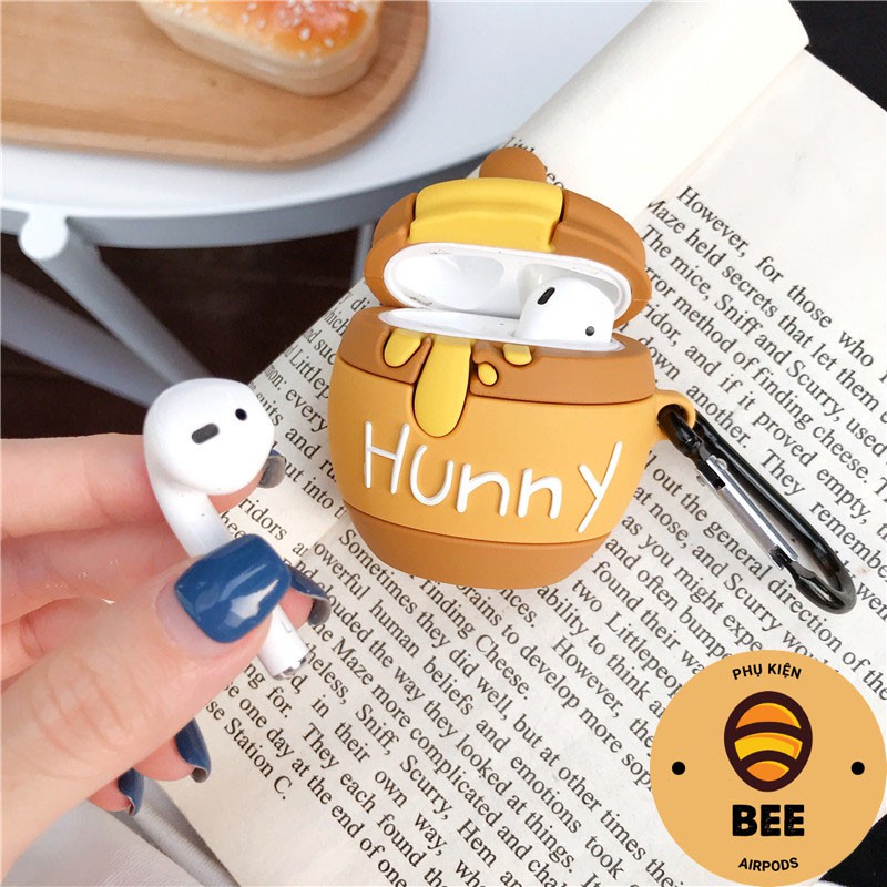 Case Airpod 1 2 Pro Đựng Tai Nghe Airpod 1 2 Pro Hũ Mật Ong Cực Cute Bằng Silicon Dẻo - BEE SHOP