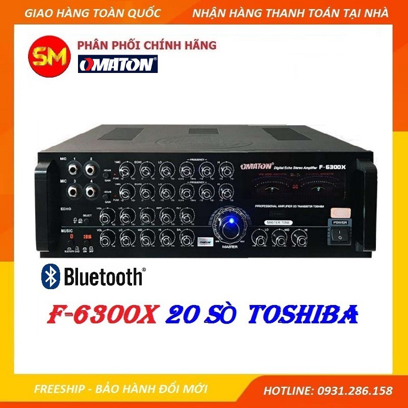 Ampli Bluetooth karaoke 20 SÒ OMATON F-6300X Hàng chính hãng công suất lớn