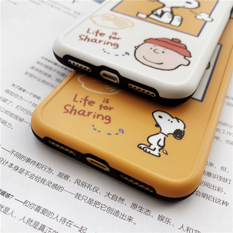 Ốp điện thoại mềm màu trắng vàng hình Snoopy Charlie cho Iphone 11 Pro MAX i7 i8 Plus XR XS MAX | BigBuy360 - bigbuy360.vn