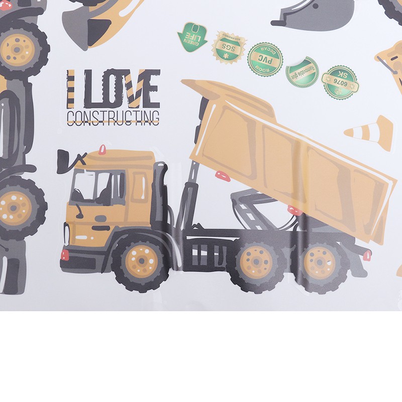 Sticker Dán Tường Hình Xe Tải Xe Tải Vận Chuyển Trang Trí Phòng Bé Trai DIY