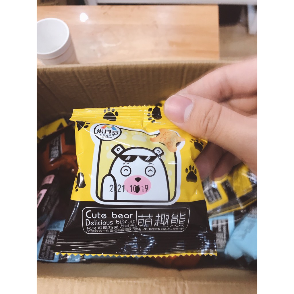 Bánh gấu nhân socola - vani - mật ong Choco Bear thơm ngon giòn tan