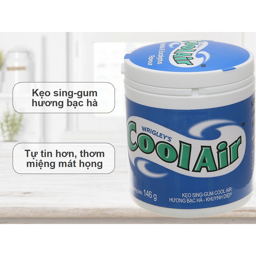 Kẹo Gum Cool Air Hương Mật Ong Chanh Hũ 146g