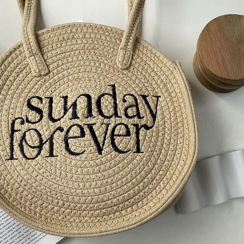 Túi cói chữ SUNDAYYY