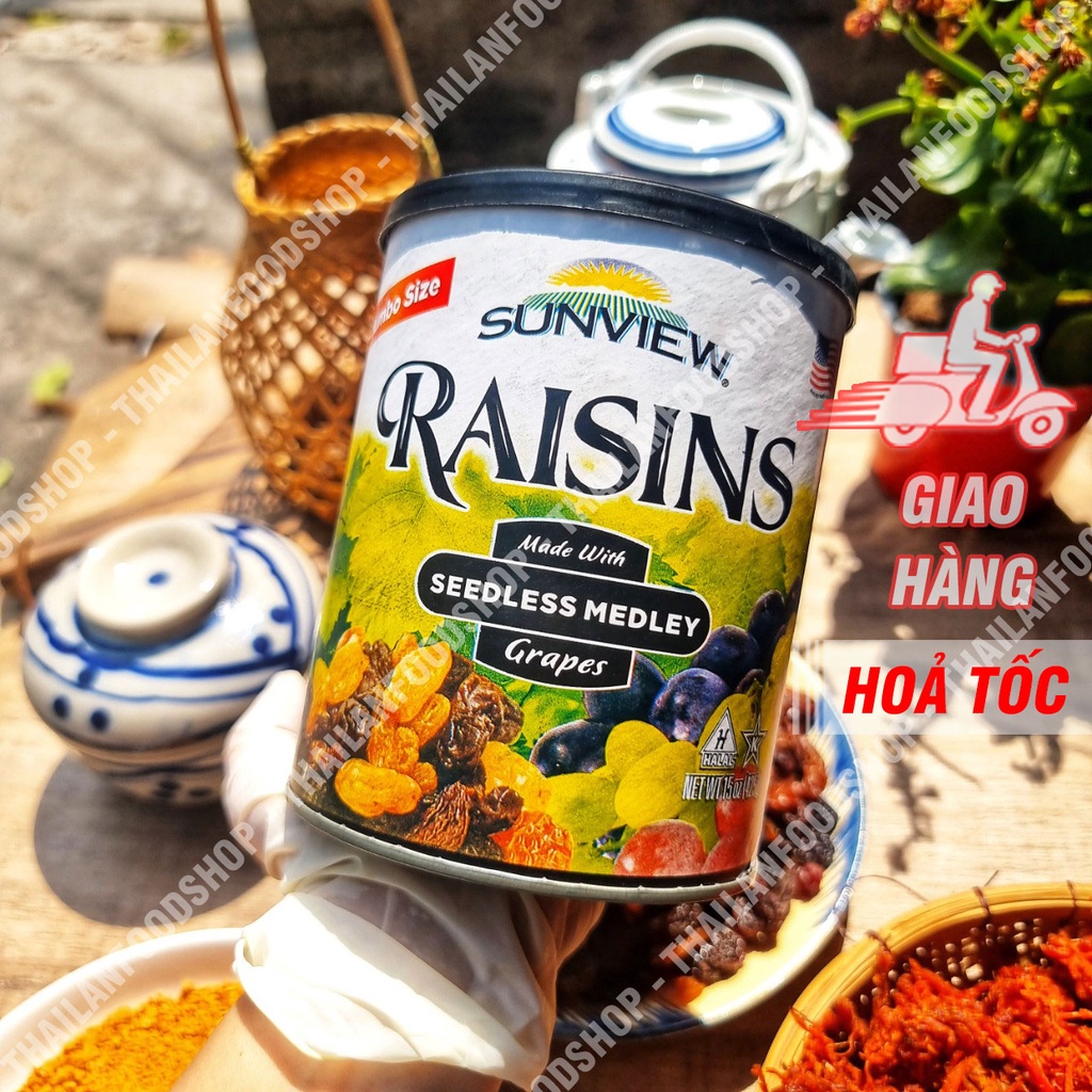 Nho Khô Mỹ Sunviews Raisins Mix Thập Cẩm Hộp 425Gram