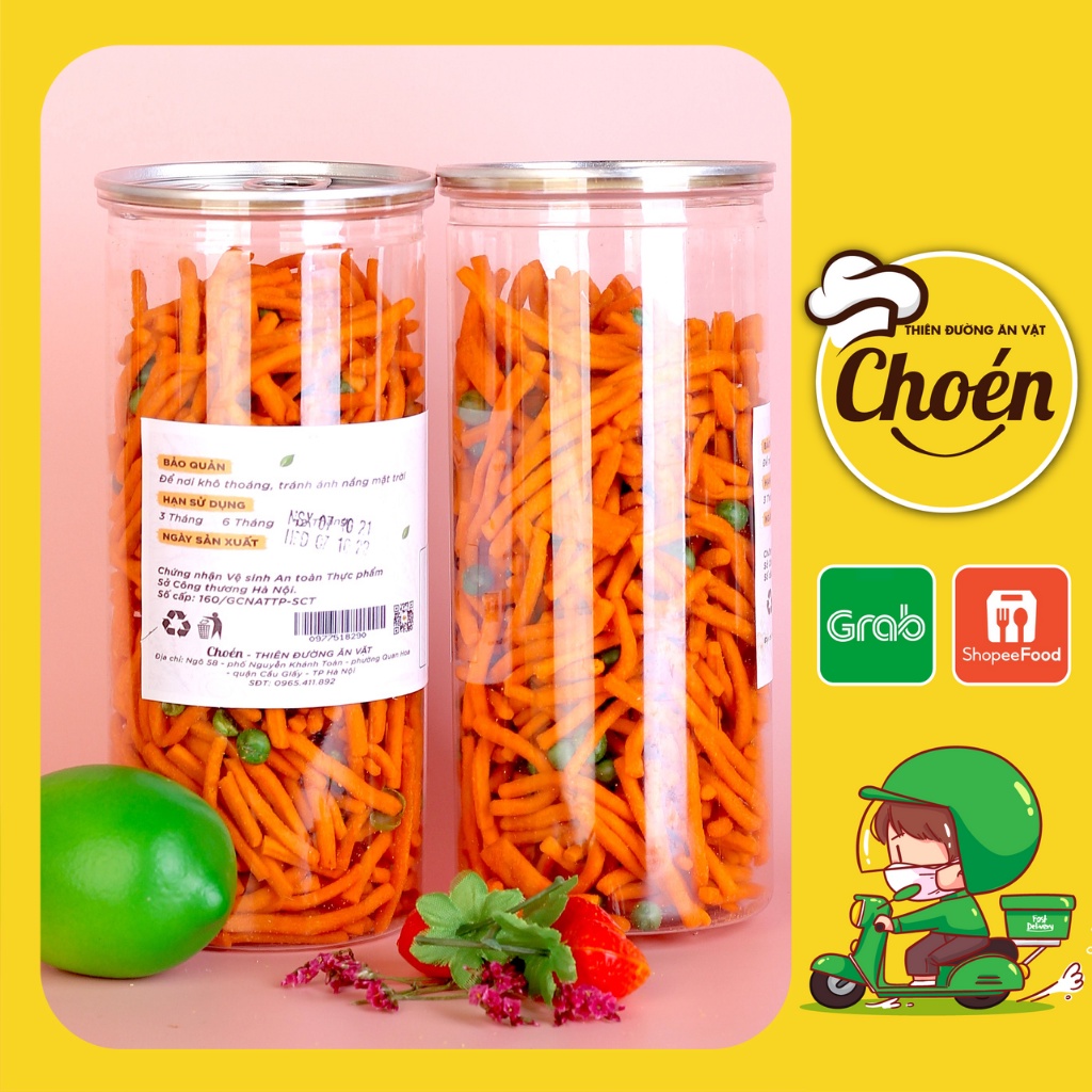 Bim Bim Tăm Đậu Hà Lan  lon 300G Món Ăn Vặt Tuổi Thơ Loại Ngon Choen63